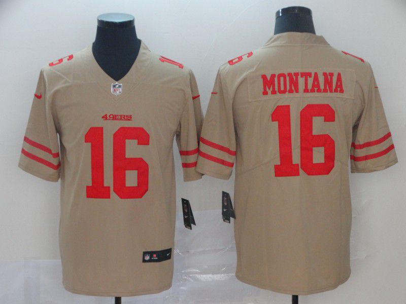 Men San Francisco 49ers #16 Montana 2019 Vapor Untouchable Nike Yellow Inverted Legend NFL Jerseys->san francisco 49ers->NFL Jersey